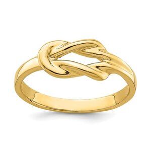 14K Yellow Gold Polished Freeform Love Knot Ring